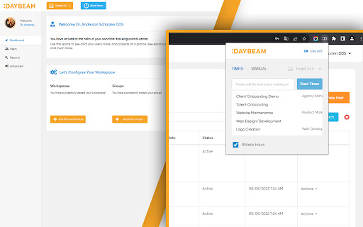 Daybeam Team Time Tracking Tool