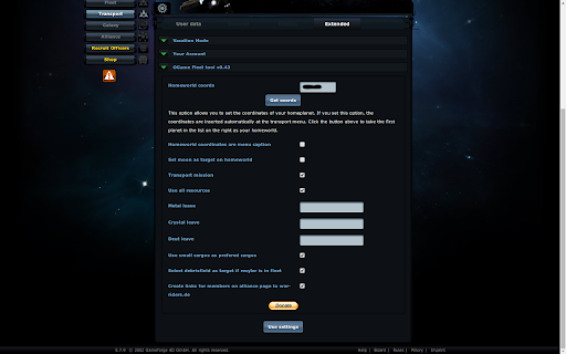 OGame Fleet Tool screenshot 1