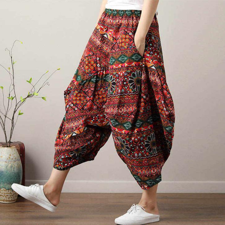 Women Bohemian Harem Pants Boho Chic Print Wide Leg Pants 2019 Summer Big  Size Loose Hippie Trousers|Pants & Capris| - AliExpress