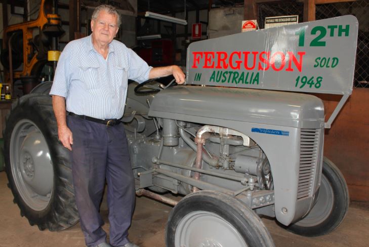 Reliance Motor Company’s Barry Irwin with the 12th Massey Ferguson ever sold in Australia