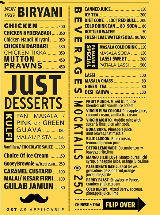 The Punjabi's Kitchen menu 