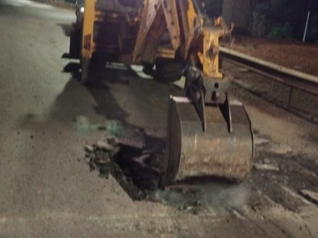 The pothole near Villa Rosa Kempinski along Waiyaki Way, Nairobi, on March 26, 2024