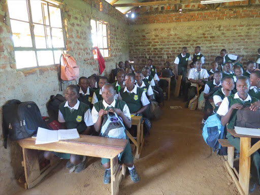 Nyasita students in class in Siaya county