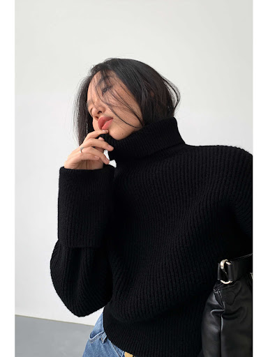 Title 2, Womens Loose Casual High Neck Sweater