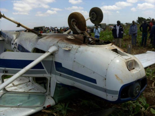 A light aircraft has crashed within Kibiku area, Ngong. /COURTESY