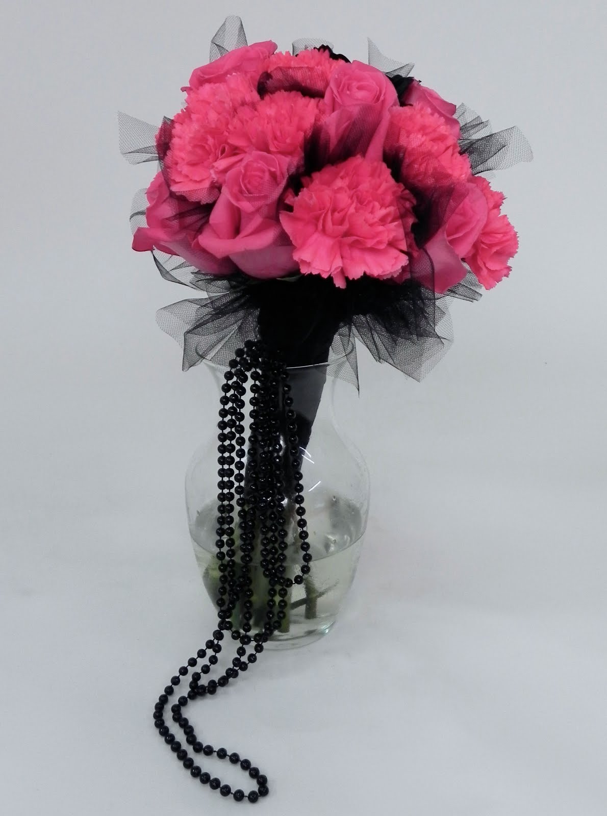 black and pink wedding