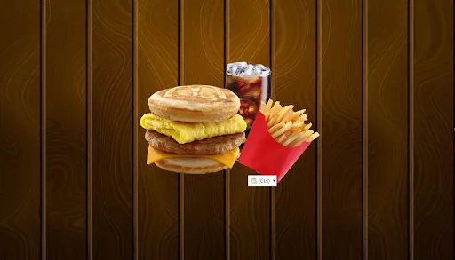 Egg Cheese Burger With Fries [Regular] And Thums Up [250 Ml]