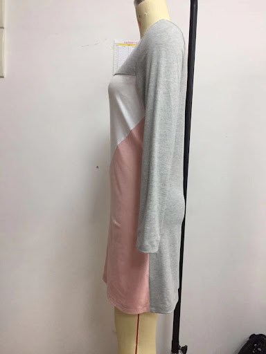 Title 2, Contrast Panel Long Sleeve Casual Comfort Knit ...