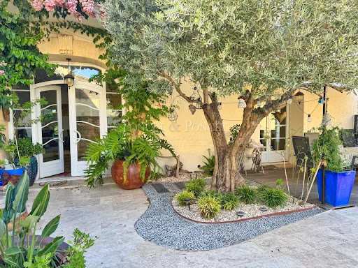 House purchase in Fabrègues (34690) - Neighborhood Centre Ville - Facade with Mediterranean garden and olive tree
