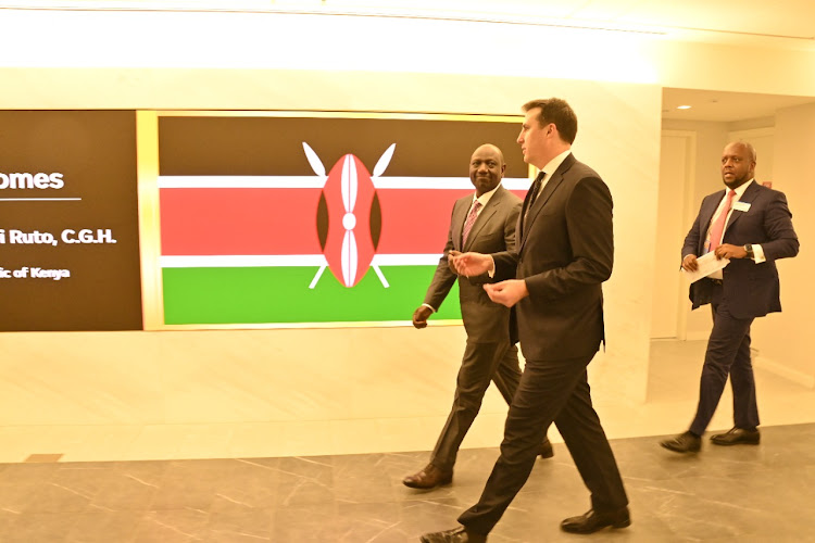 President William Ruto and other dignitaries at the New York Stock Exchange on Friday, December 16.