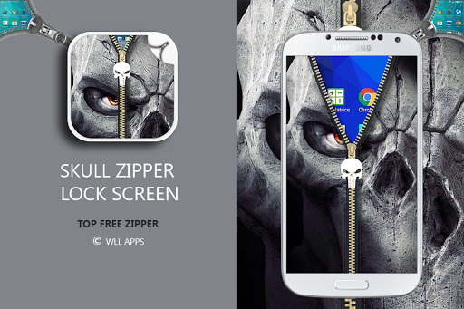 Skull Zipper Lock Screen