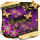 Download Gold Flower Butterfly Keyboard Theme Install Latest APK downloader