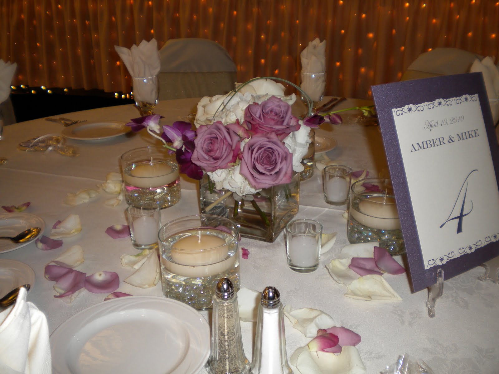 purple and white wedding