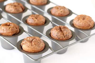 overhead photo of chocolate popovers in a pan