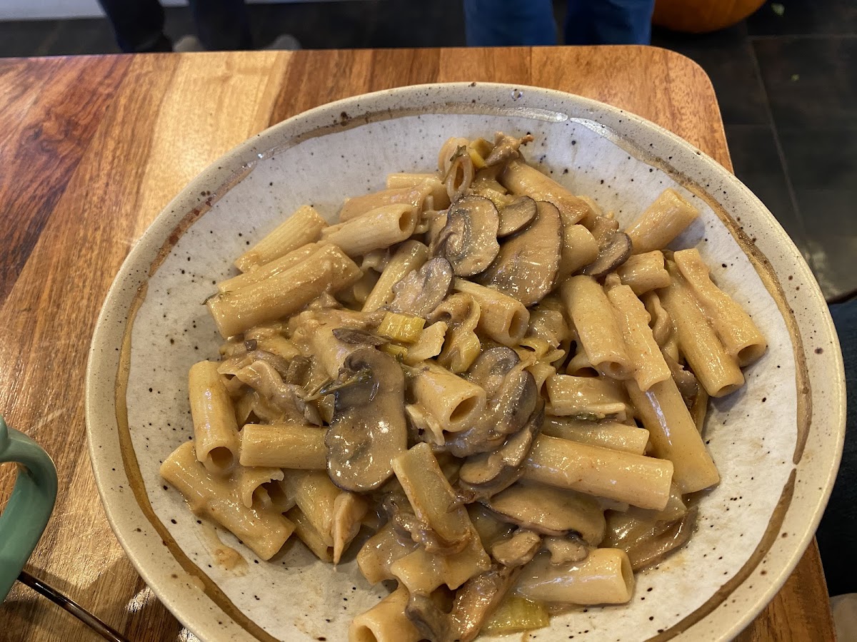 Yummy mushroom pasta my mom ordered