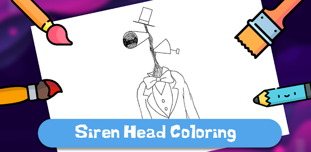  Siren Head Coloring Book: a Monster Coloring Book for