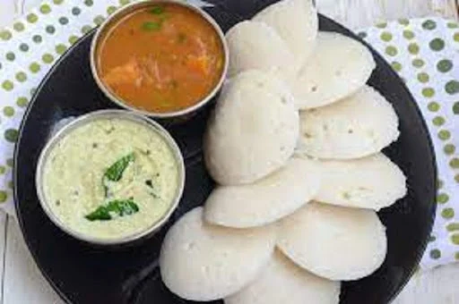 Idli Only (6Pc) + 250g Sambher + 100g Coconut Chutney