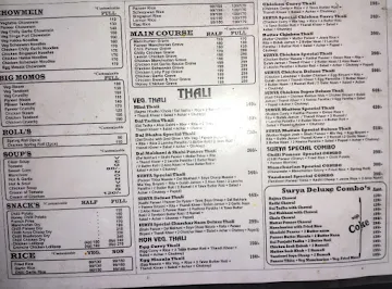Surya Dhaba & Restaurant menu 