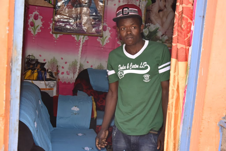 Ambrose Ondero at his house (without door) at Limpopo Plaza in Witeithie estate in Juja.