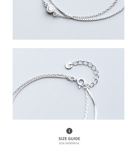 Title 5, Womens Silver Bracelet with Single Diamond Dou...