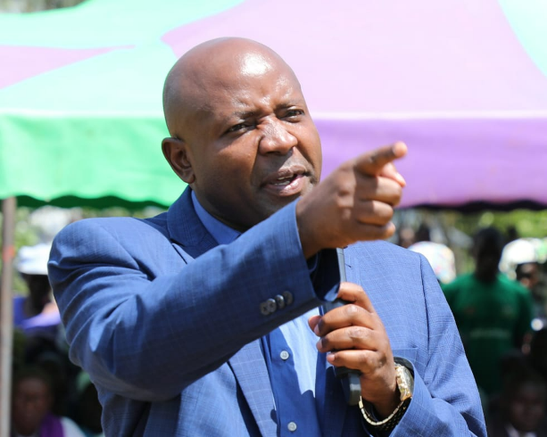 Kakamega Deputy Governor Ayub Savula during a funeral service for two slain watchmen in Mungore area, Namamali ward, Matungu subcounty on Saturday, April 13, 2024.