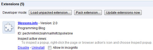 Chrome Extensions 9lessons