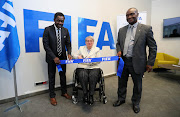 Left to right: Veron Mosengo-Omba (Director Member Associations), Joyce Cook (FIFA Chief Member Associations Officer) and Development for Africa and Caribbean) David Fani (Regional Development Manager for Southern Africa) GV, General View during the inauguration of FIFA Regional Development Office at SAFA House in Johannesburg on 28 November 2018.