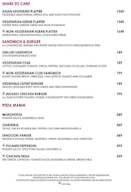 Mosaic, Park Plaza menu 5