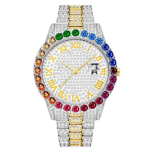 Title 1, Fashion Trend Mens Quartz Watch with Rhineston...