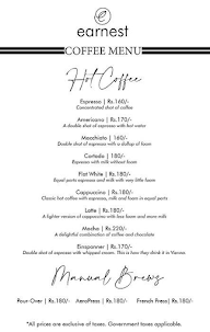 Cafe Earnest menu 1