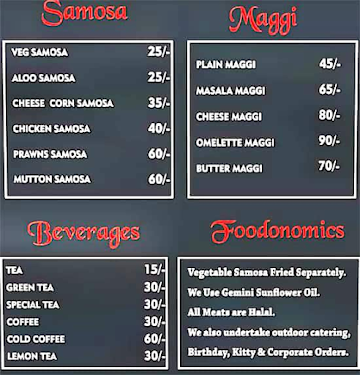 Aansh Samosa Cafe menu 