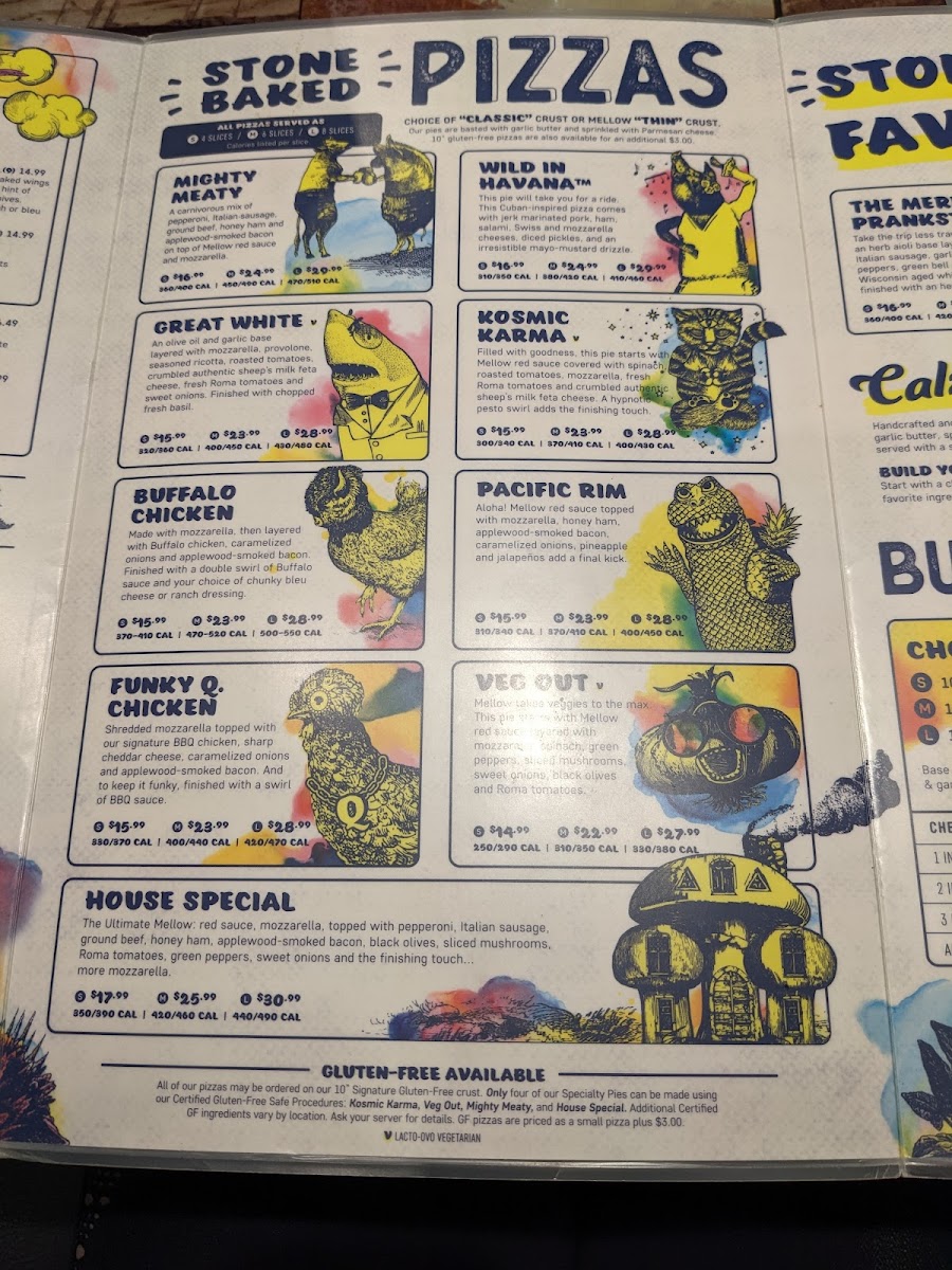 Mellow Mushroom gluten-free menu