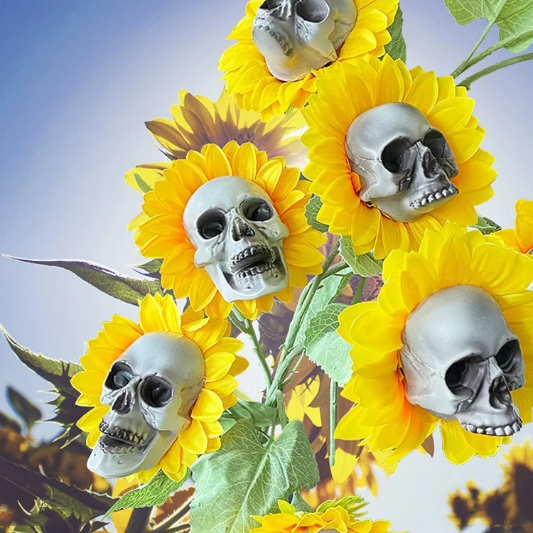 Title 1, Garten-Dekoration mit simulierten Blumen. Versc...