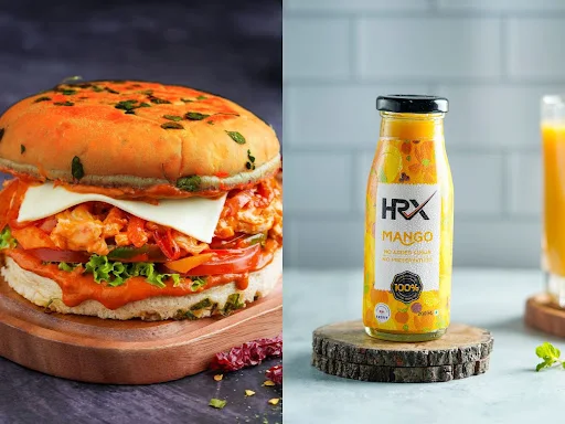 Butter Chicken Kulcha Burger + Mango (200ml)