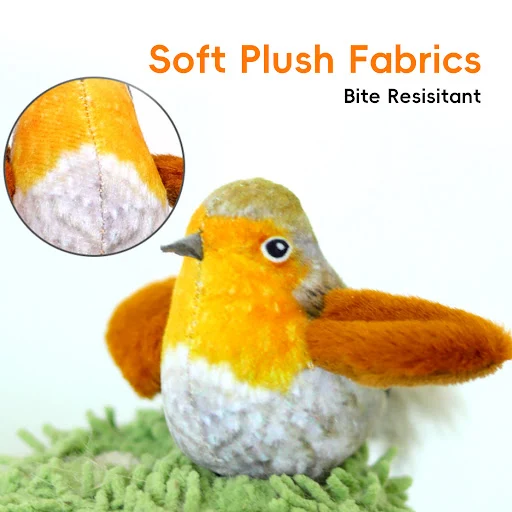 Lifelike Catnip Bird Vivid Cat Toys Pet Catnip Simulation Molding Cat Teaser with Feather Soft Plush Fabric Toys for Ki