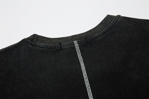 Title 7, Topstitching Washed And Worn Short Sleeve T-shi...