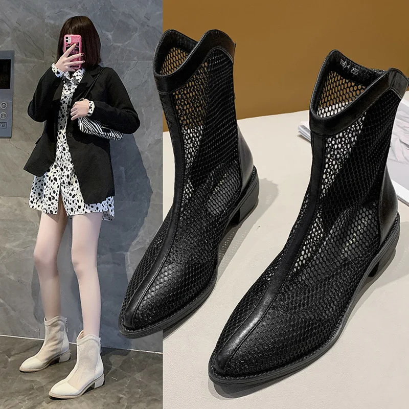 Title 5, New Thin Ankle Boots with Thick Heel and High H...