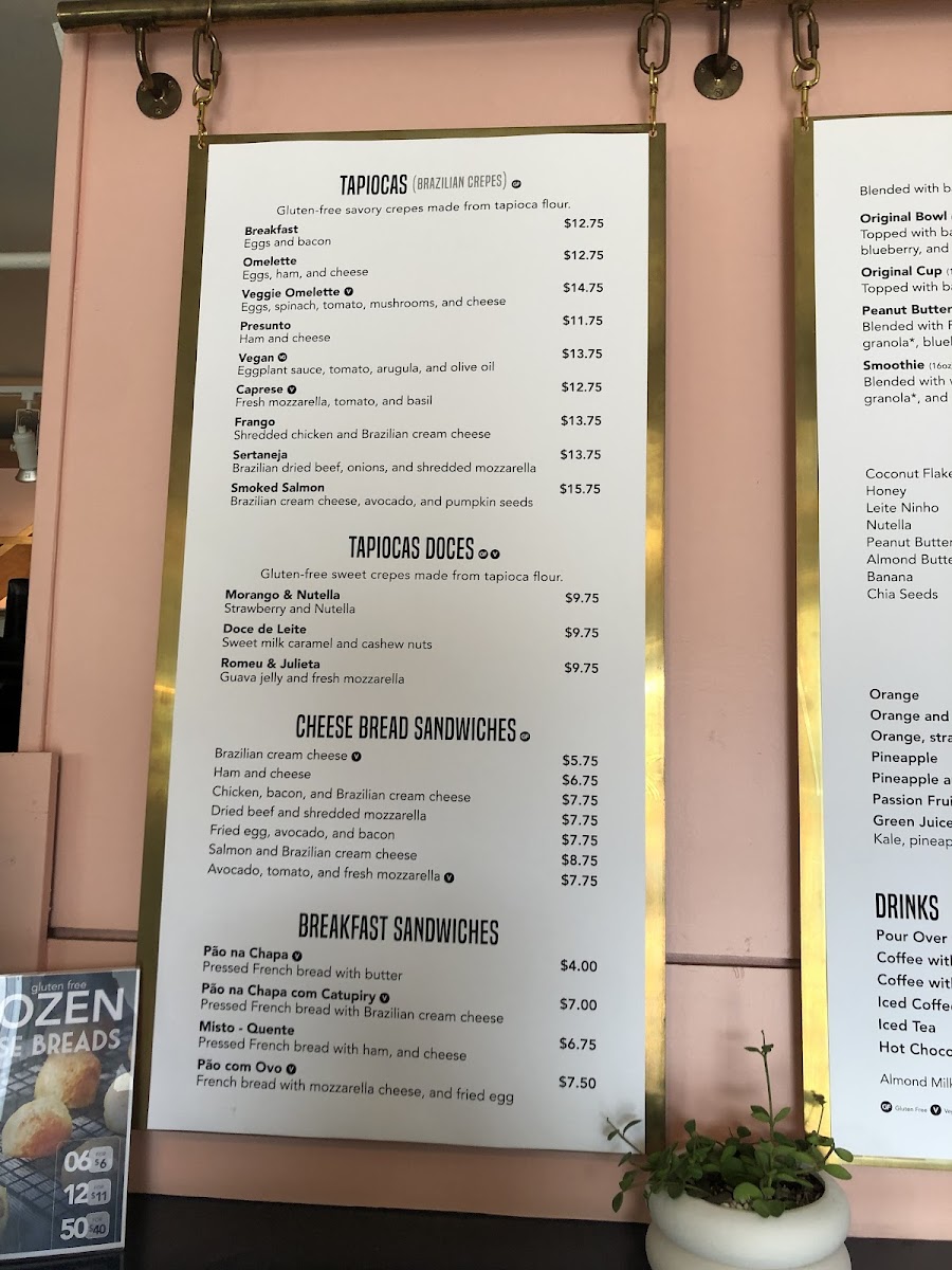 Cafe de Casa gluten-free menu