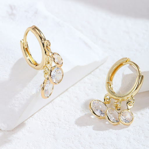 Title 5, Fashion Zircon Peach Heart Ear Clip Niche Desig...