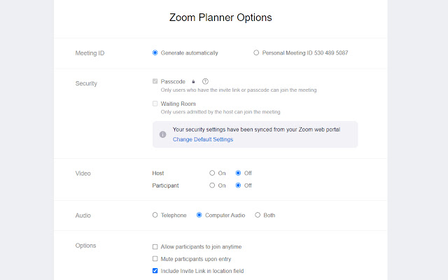 Scheduler for Zoom