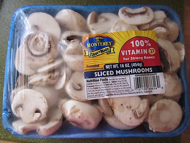 package of sliced mushrooms