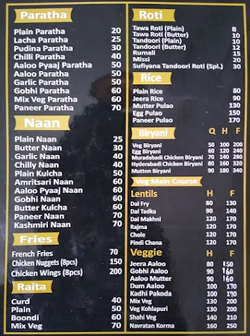 Chai Sutta Restro menu 