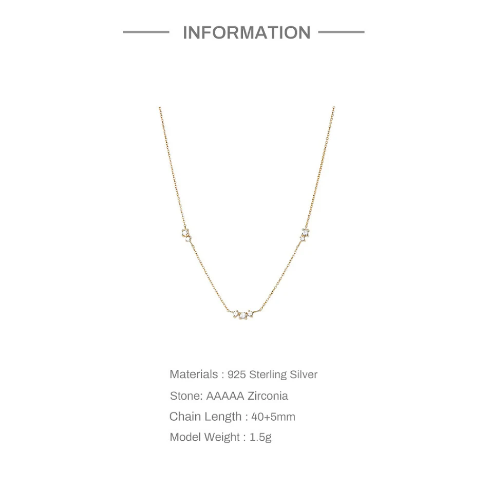 S925 Sterling zilveren halsketting met driedubbele dubbele diamant. Eenvoudig en elegant, perfect voor dagelijks gebruik.