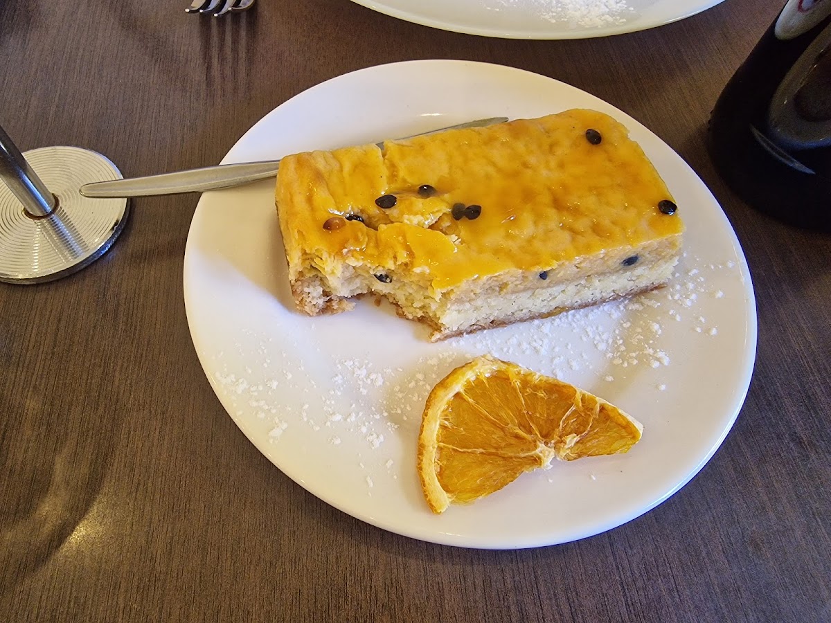 Gluten-free lemon and passion fruit slice