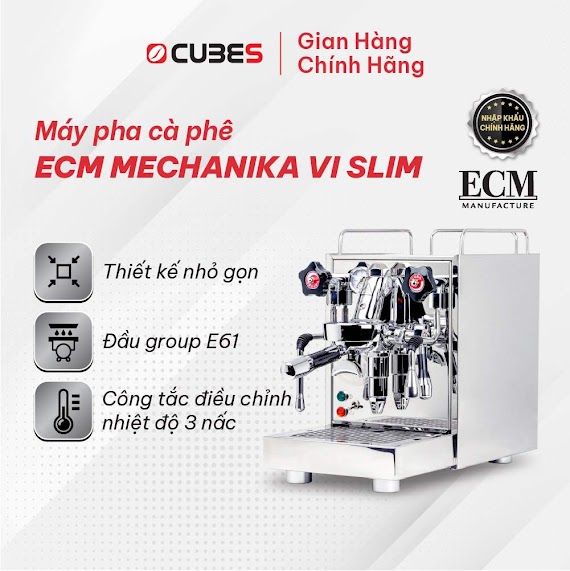 Máy Pha Cà Phê Cao Cấp Ecm Mechanika Vi Slim - Heat Exchanger System With Vibration Pump - Hàng Nhập Khẩu