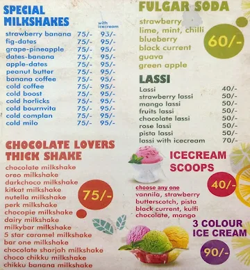 Fayaz Juice Center menu 