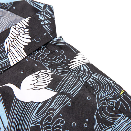 Title 6, Fashion Casual Crane Print Slim Fit Shirt