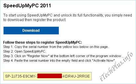 Uniblue SpeedUpMyPC 2011 miễn phí bản quyền