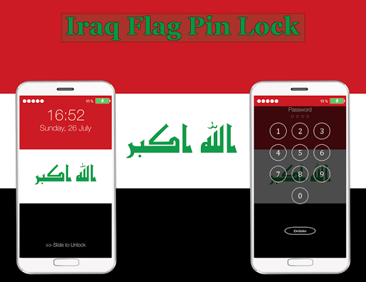 Iraq Flag Pin Lock Screen