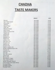 Chadha Taste Makers menu 2